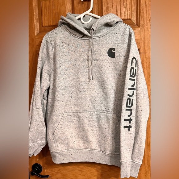 Carhartt Tops - Carhartt Women's Midweight Relaxed Fit Block Logo Sleeve Hoodie